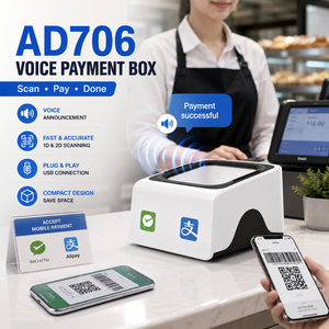 AD706 2D QR Payment Scanner Box Dengan Speaker Layar Pembaca Kode QR USB HID untuk Mesin Kasir Supermarket Tersedia di Stok - Product Image 5