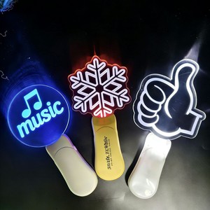 Acrylic Heart Shaped Light Stick <b>Led</b> Changeable Color Manual Button Concert Cheering Glow Stick - Product Image 2
