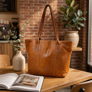 Handmade Genuine Leather Classic Tote shoulder <b>bag</b> for women - Product Image 1