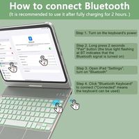 Funda con Teclado OEM ODM para iPad 10ª y 11ª Generación, Touchpad Multitáctil Giratorio 360°, Retroiluminación de 7 Colores, Función Smart Wake/Sleep, Soporte para Lápiz