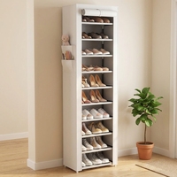 Meilleure Vente : Meuble à Chaussures Empilable 10 Niveaux avec Housse, Grande Capacité (20-22 Paires), Meuble de Rangement Haut pour Chaussures