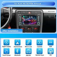 Autoradio double DIN pour Audi A6/S6/RS6/Allroad avec écran tactile, Apple CarPlay, Android Auto, GPS, USB et MP3