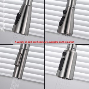 Robinet de cuisine rétractable chaud/froid de style américain transfrontalier en acier inoxydable pour évier et lave-vaisselle - Product Image 3