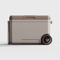 Glacière rigide portable isotherme avec roues, étanche, en PE, pour usage extérieur, grande capacité 35L