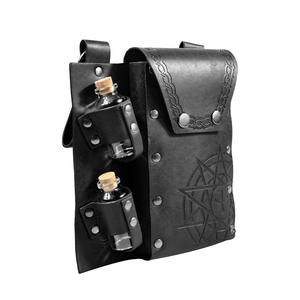 Zesi Medieval Alchemy cuir Fanny Pack avec 2 bouteilles de médicaments en liège Halloween Fantasy Wizard costume accessoires - Product Image 3