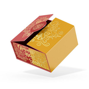 New Year Festive Gift Box Custom Flexography Two Side Open Creative Cosmetics Garment <strong>Hamper</strong> Paper Box with logo - Product Image 1