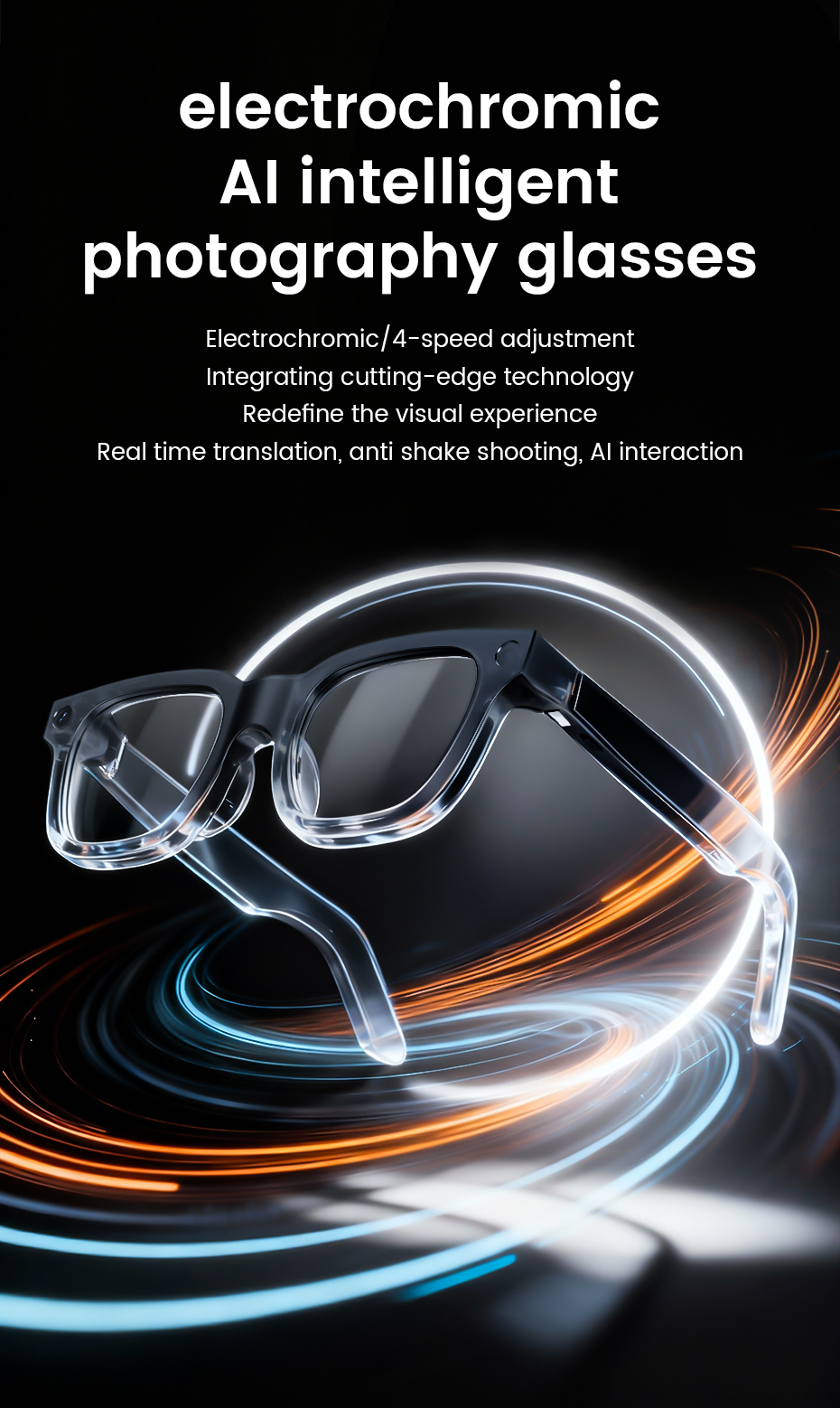 Smart Ai Glasses with Camera and Ai Assistant Translation Wireless Video Record Photography 800W Camera BT Call Wifi Men Women · image 3