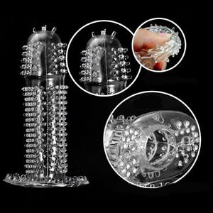 Adult Toys Set Crystal Cock Sleeve Silikon <span class=keywords><strong>Spike</strong></span> Kondome für Männer Delay Set Cover Paar Spielzeug Sex Produkte für Männer - Product Image 5