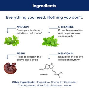 Pochette d'impression OEM Aide au sommeil naturelle et supplément de sommeil apaisant au magnésium avec apigénine aromatisée au chocolat pendant la nuit - Product Image 5