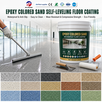 Revêtement de sol autolissant effet terrazzo en époxy, à base d'eau, avec sable coloré, pour garage, cuisine commerciale, décoratif, sans joint