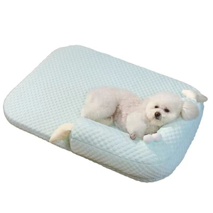 Niedliches Blaues Katzenbett, Kühlende und Erfrischende Eisseide Katzen- und Hundebett mit Kissen - Product Image 6