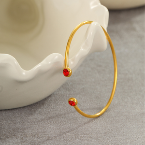 Fashion zircon open bracelet, <b>stainless</b> <b>steel</b> bracelet, light luxury style, gold-plated hand jewelry, wholesale for ins trend - Product Image 6