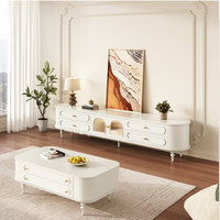 Table console TV moderne Meubles de salon Support TV de luxe Armoire TV pour chambre à coucher Meubles en bois de teck inachevé