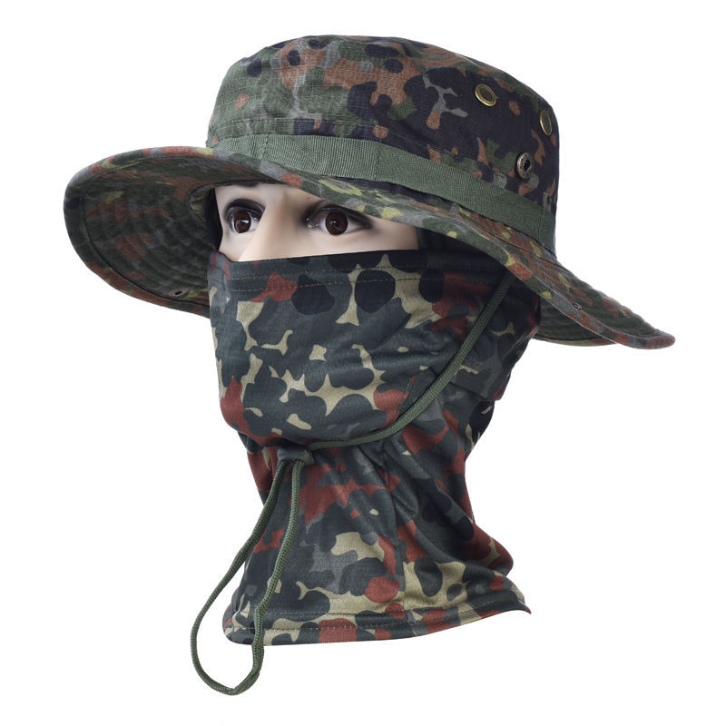 Ensemble de patch vert [chapeau à bord rond + couvre-tête]