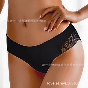 Culottes triangulaires en dentelle pour femmes, sexy, respirantes, sans coutures, entrejambe en coton, taille mi-haute, pour femmes européennes et américaines - Product Image 3