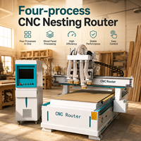 Routeur CNC de nesting à quatre processeurs Shandong Chenmai, machine robuste avec corps stable et précision élevée pour le fraisage de panneaux de portes d'armoires