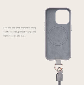 Étui de téléphone en cuir de galet de sangle de bandoulière véritable de luxe coloré avec sangle pour <span class=keywords><strong>Ipone</strong></span> 13 14 - Product Image 6