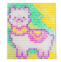 Kit d'apprentissage de la peinture au point de croix avec tableau de dessin en matériau GPPS, peinture acrylique 8 couleurs et 1 pinceau pour enfants de 3 ans et plus