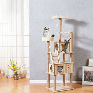 Großhandel großes Luxus Massivholz Sisal Seil Stil Indoor Katzenhaus Haustiermöbel Katzenbäume moderner hölzerner Katzenbaum Turm - Product Image 2