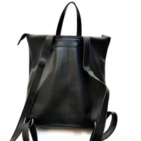 Sac à dos fourre-tout en cuir pleine fleur pour femme, sacoche pour ordinateur portable 14 pouces, style minimaliste carré, OEM ODM