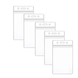In stock: 11.5*6.8cm soft card <b>holder</b>, double-sided transparent vertical work badge, plastic work card, exhibition work permit. - Product Image 5