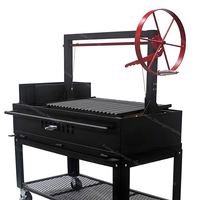 Barbecue portable d'extérieur en acier thermolaqué, pliable, moderne, au charbon de bois, avec roues, facile à assembler, personnalisable