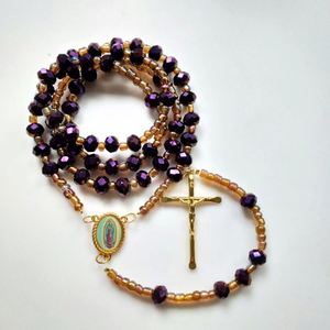 Collier de prière en perles de cristal à la mode avec croix de Jésus pour cadeau - Product Image 1