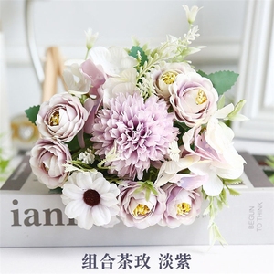 Fleur artificielle LUYI pour la décoration <span class=keywords><strong>de</strong></span> la maison, mariage, anniversaire, fête, bouquet <span class=keywords><strong>de</strong></span> pivoines et <span class=keywords><strong>de</strong></span> roses décoratif - Product Image 3