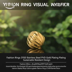Fashion <b>Rings</b> 316L Stainless Steel PVD Gold Plating Sustainable Resistant Design - Product Image 3