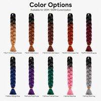 Extensions de tresses synthétiques en fibre haute température à double trame, résistantes à la chaleur, vente en gros, logo personnalisé, usine OEM/ODM