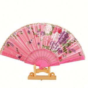 Abanicos Plegables Florales para Mujeres y Niñas, Estilo Español para Bodas, 23x42cm, Multicolores, Duraderos, Portátiles, de Plástico - Product Image 4