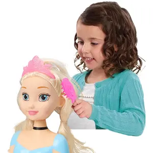12英寸做孩子的头发娃娃头玩具，DIY头发造型练习女孩娃娃