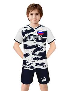 Slowenien Individuelles Fußballtrikot-Set Personalisiertes Fußballoutfit mit Namen und Nummer Schnelltrocknender Team-Trainingsanzug für Jungen und Mädchen - Product Image 4