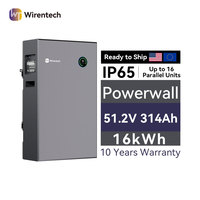 Système de batterie domestique 51.2V 314Ah 16.07kWh innovant avec configuration à double placement, cellules de qualité A de niveau 1 pour onduleur hybride