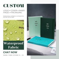 Planificateur 2026 en tissu recyclé de lin, couverture personnalisée avec logo imprimé, bande élastique, carnet imperméable, bureau à domicile, directement de l'usine