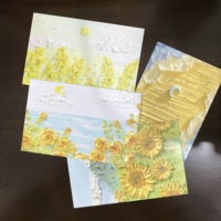 Tarjeta de Felicitación de Papel Artístico con Relieve de Lujo Personalizada con Estampado en Lámina para Regalo Corporativo