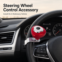CarFu AC-1302 Perilla Giratoria Universal para Volante de Coche, Empuñadura de Hierro ABS para un Control Fácil del Vehículo, Venta al por Mayor