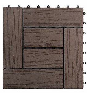 Phong cách Châu Âu lồng vào nhau Patio sàn gạch gỗ tếch nhựa <span class=keywords><strong>composite</strong></span> không thấm nước ban công vườn sàn bao gồm vuông chải - Product Image 1