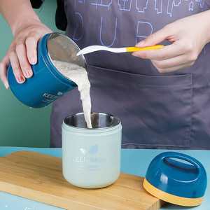 304 Stainless Steel Insulated <b>Soup</b> Tumbler <b>Flask</b> with Lids and Spoon Leak Proof Portable for Baby & Student Use - Product Image 1