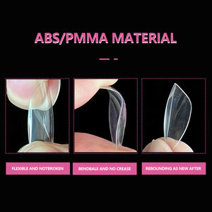 JIEYU - Uñas Postizas Cortas de Cobertura Completa, Desmontables, Estilo Francés, Almendradas, para Salones de Uñas y Uso Personal - Product Image 5