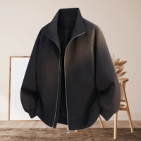 Veste décontractée grande taille pour homme, légère, confortable, coupe-vent, col montant, personnalisable avec logo, pour le travail et les activités de plein air