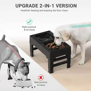 New Arrival Adjustable Raised Dog Bowl Stand Dog Feeder Elevated With No Spill Pet Food Bowl