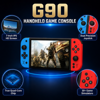 Consola de Juegos Portátil Inalámbrica G90 de 7 Pulgadas HD con Linux de Código Abierto, Emulador de Juegos Retro Arcade con Salida para TV, WiFi y 64GB