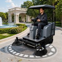 Balayeuse autoportée haute performance KM 190/130 R Bp Classic Karcher, largeur de balayage 1 900 mm, avec auvent métallique et bac de collecte 140 L