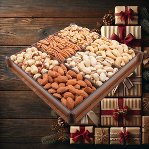 <span class=keywords><strong>Coppia</strong></span> presenta scatola di immagazzinaggio in legno di noce pieghevole a un solo livello cesto di cibo per mamma in legno di frutta secca Combo confezione <span class=keywords><strong>regalo</strong></span> - Product Image 5