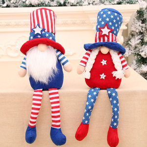 Nuevo producto transfronterizo: Muñeco festivo del Día de la Independencia estadounidense de gran tamaño con piernas, muñeco de duende sin rostro con estrellas y rayas. - Product Image 2