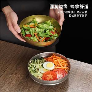 Stainless Steel Bowl Gold Silver Color Single Layer Large Size For Noodle Soup Home Use - Product Image 5