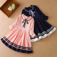 Vestidos Casuales de Primavera para Niñas, Vestidos para Niñas, Vestido Camisero con Cuello Camisero y Pliegues para Bebés, de 6 a 14 Años