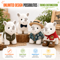 Peluche Géante Rhinocéros Personnalisée avec Logo – Cadeau Promotionnel d'Usine