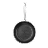 Ensemble de casseroles en acier inoxydable 304 sur mesure en gros, induction, triple couche, antiadhésif, 20/24/28 cm, poêle en céramique nid d'abeilles, maison moderne